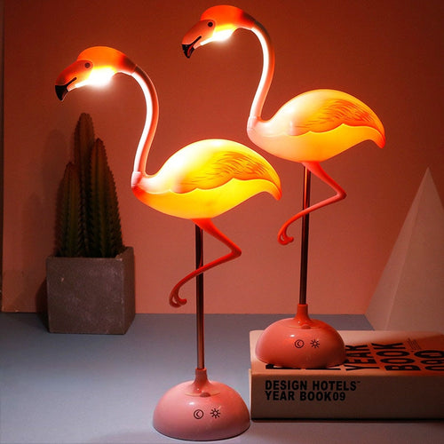 LED Flamingo Night Light Touch Reading Table Lamp for Children USB Charging Living Room Bedroom Decorative Light Lighting